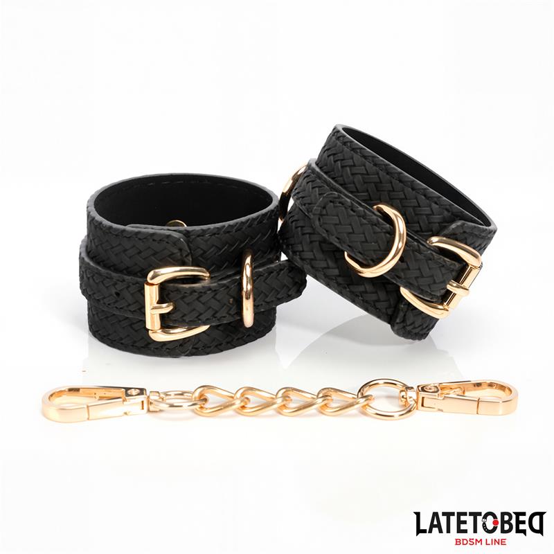 LATETOBED BDSM LINE - ESPOSAS PARA TOBILLO CON CADENA DORADA