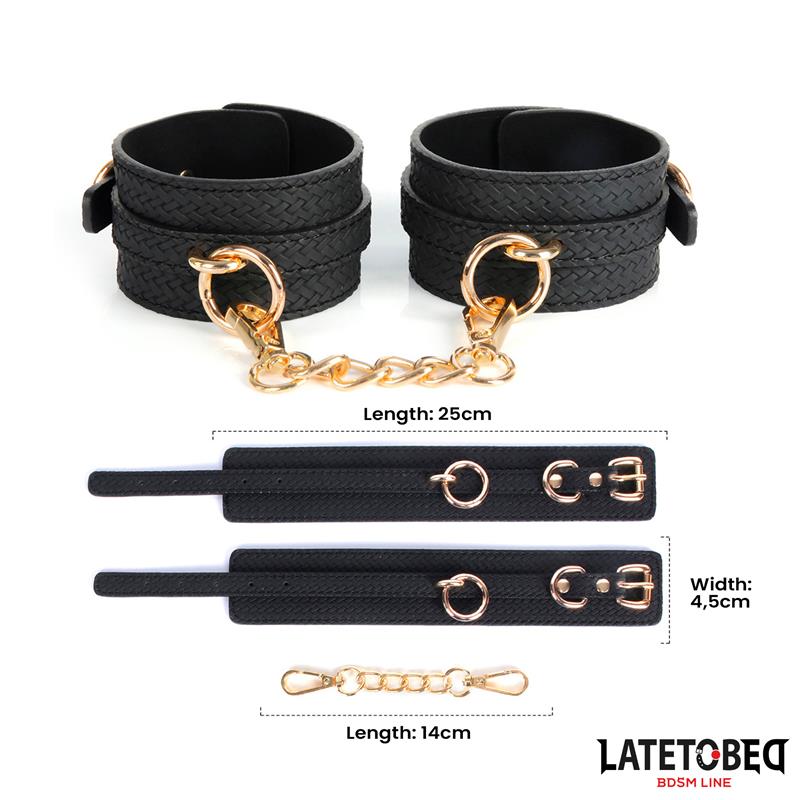 LATETOBED BDSM LINE - ESPOSAS PARA TOBILLO CON CADENA DORADA