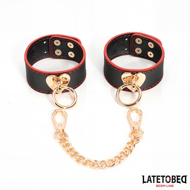 LATETOBED BDSM LINE - ESPOSAS PARA TOBILLOS CON CADENA DORADA