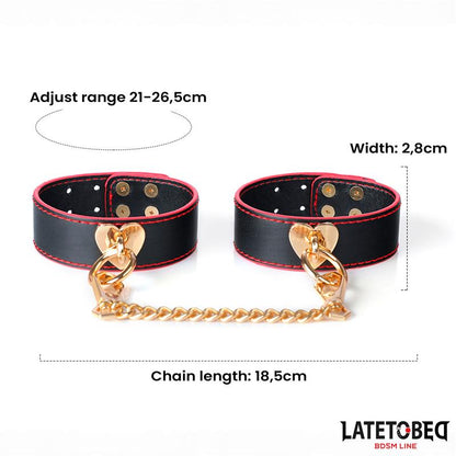 LATETOBED BDSM LINE - ESPOSAS PARA TOBILLOS CON CADENA DORADA