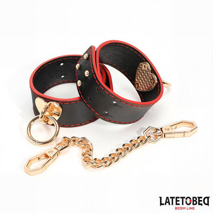 LATETOBED BDSM LINE - ESPOSAS PARA TOBILLOS CON CADENA DORADA