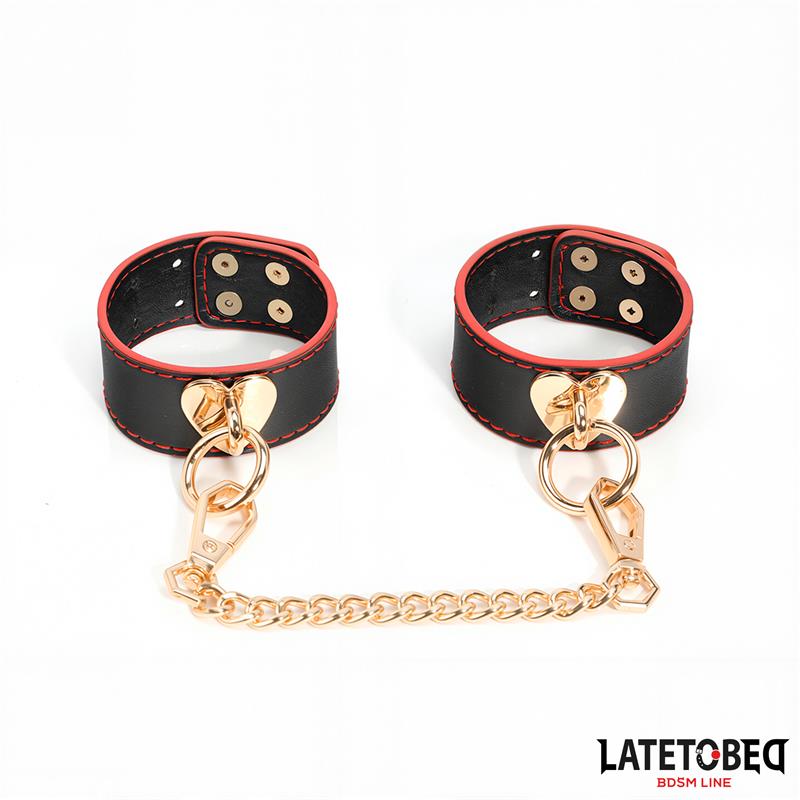LATETOBED BDSM LINE - ESPOSAS PARA TOBILLOS CON CADENA DORADA