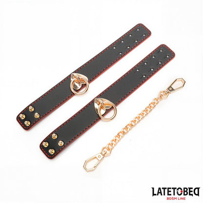 LATETOBED BDSM LINE - ESPOSAS PARA TOBILLOS CON CADENA DORADA