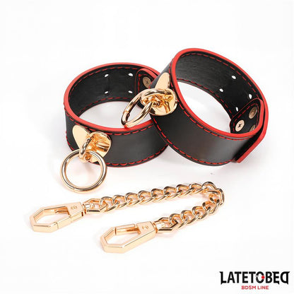 LATETOBED BDSM LINE - ESPOSAS PARA TOBILLOS CON CADENA DORADA