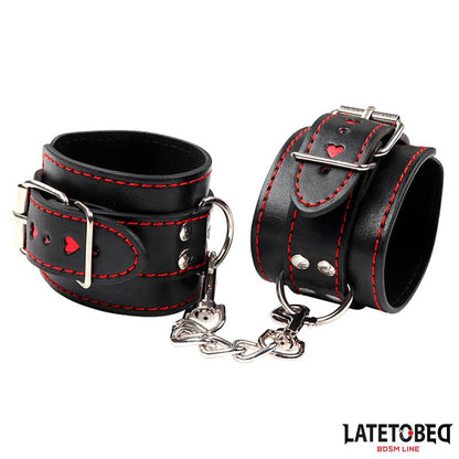 LATETOBED BDSM LINE - ESPOSAS PARA TOBILLOS CON CADENA Y CORAZONES