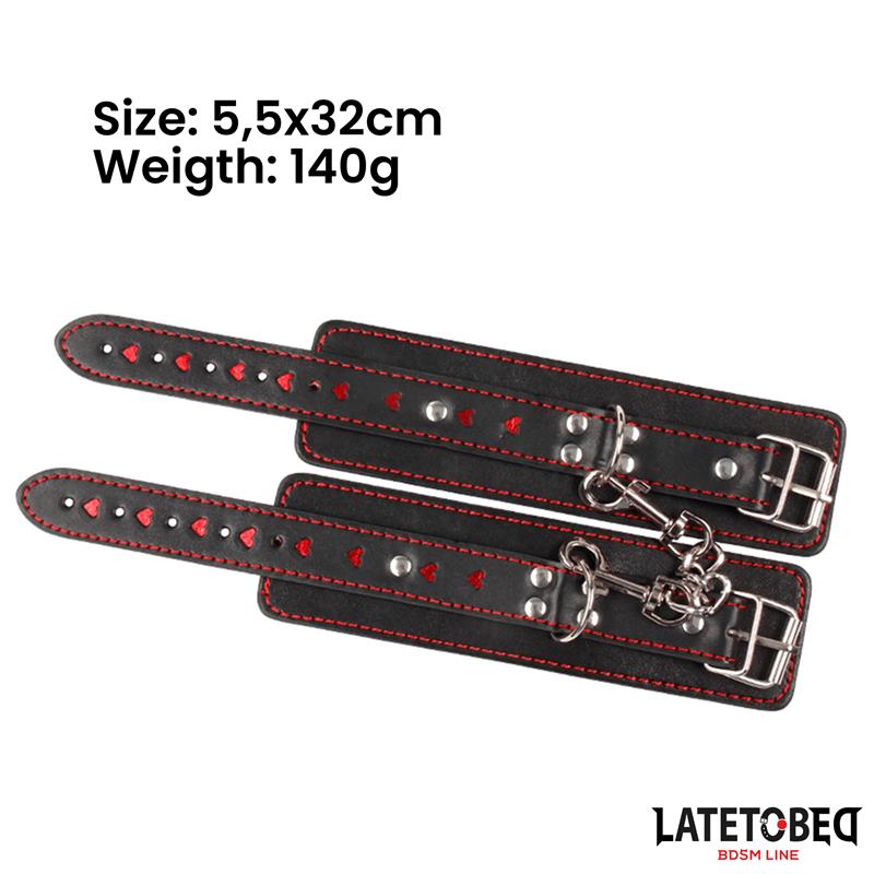 LATETOBED BDSM LINE - ESPOSAS PARA TOBILLOS CON CADENA Y CORAZONES