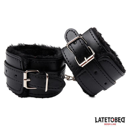LATETOBED BDSM LINE - ESPOSAS PARA TOBILLOS CON PELO NEGRO