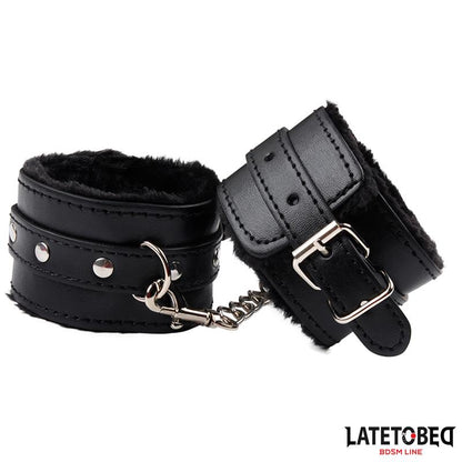 LATETOBED BDSM LINE - ESPOSAS PARA TOBILLOS CON PELO NEGRO