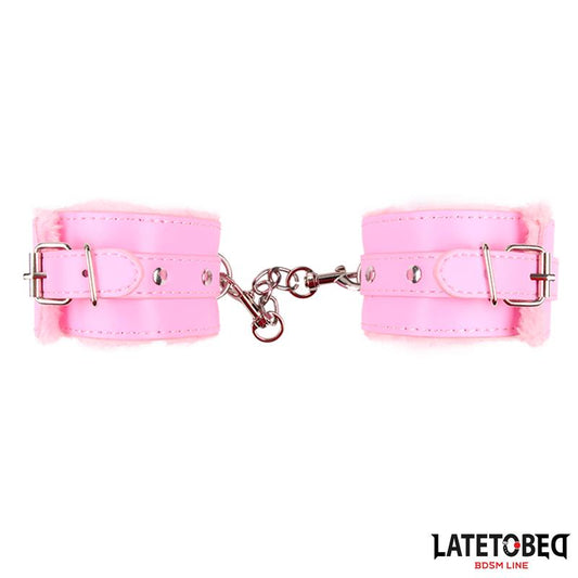 LATETOBED BDSM LINE - ESPOSAS PARA TOBILLOS CON PELO ROSA