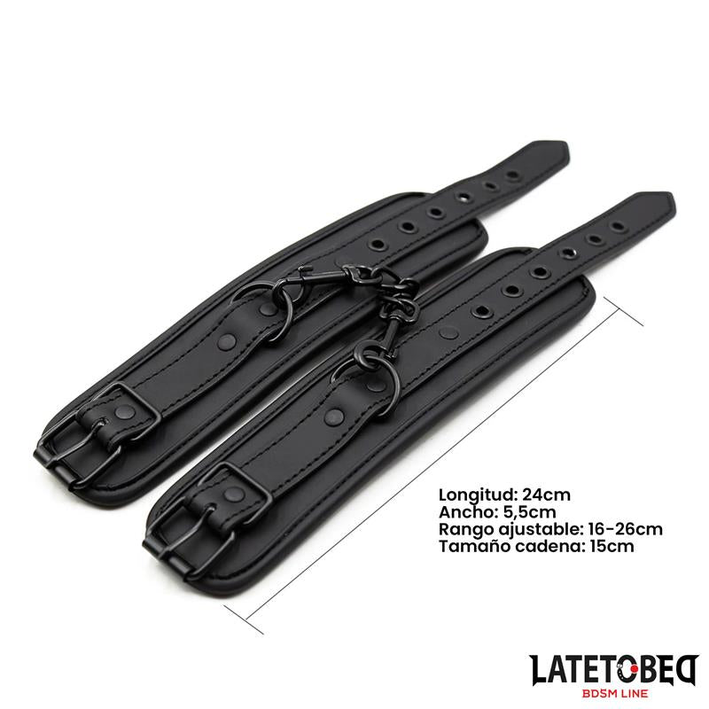LATETOBED BDSM LINE - ESPOSAS PARA TOBILLOS NEGRO SÓLIDO