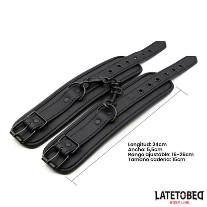 LATETOBED BDSM LINE - ESPOSAS PARA TOBILLOS NEGRO SÓLIDO