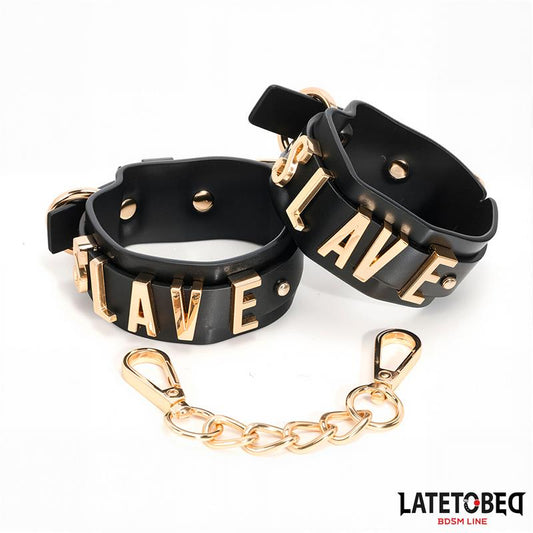 LATETOBED BDSM LINE - ESPOSAS PARA TOBILLOS SLAVE CON CADENA DORADA