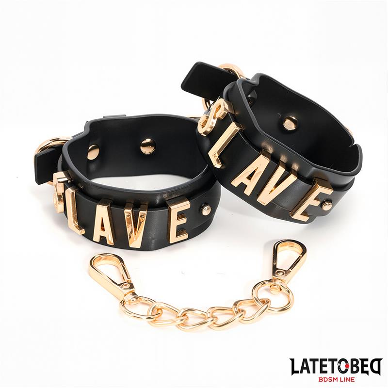 LATETOBED BDSM LINE - ESPOSAS PARA TOBILLOS SLAVE CON CADENA DORADA