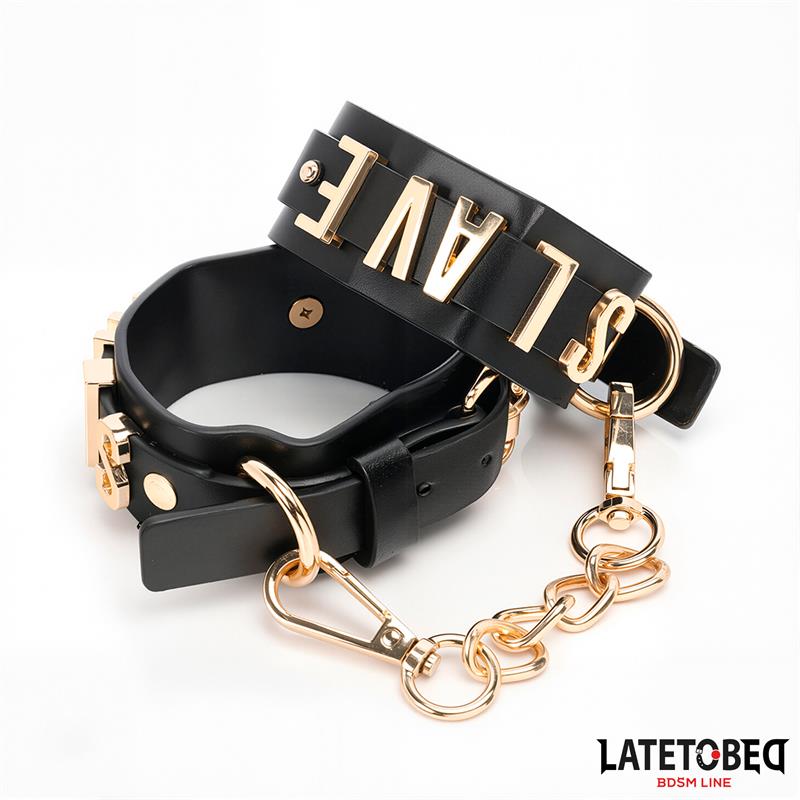 LATETOBED BDSM LINE - ESPOSAS PARA TOBILLOS SLAVE CON CADENA DORADA
