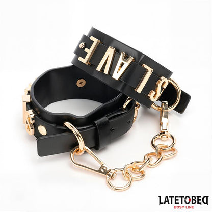 LATETOBED BDSM LINE - ESPOSAS PARA TOBILLOS SLAVE CON CADENA DORADA