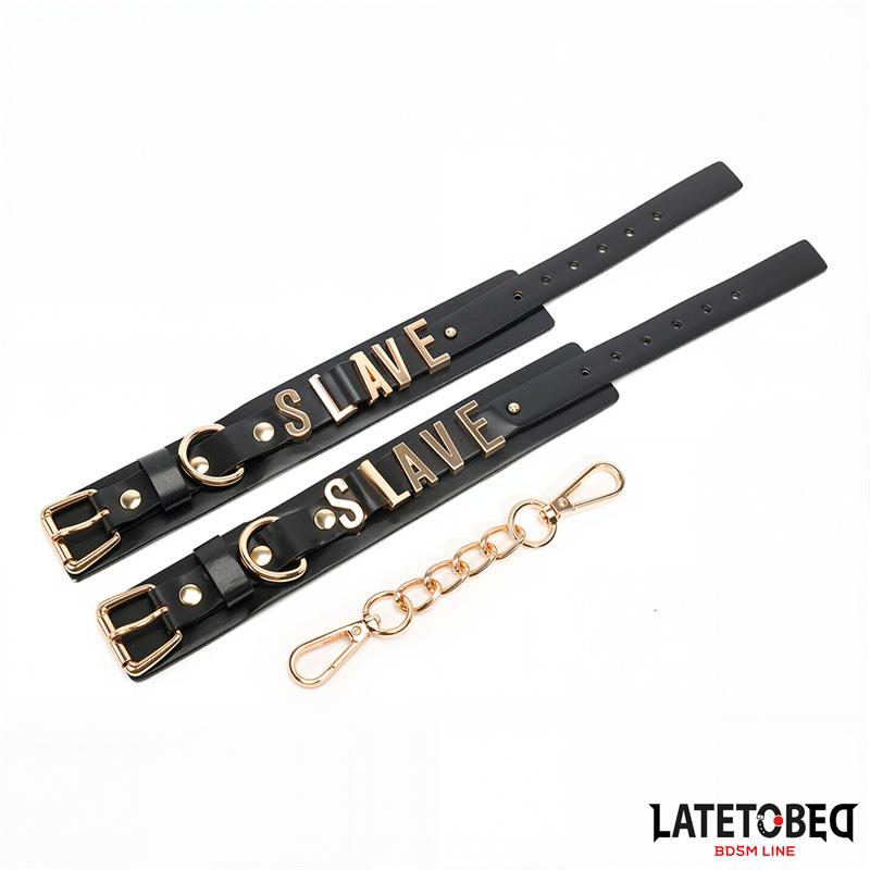 LATETOBED BDSM LINE - ESPOSAS PARA TOBILLOS SLAVE CON CADENA DORADA