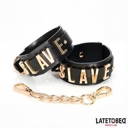 LATETOBED BDSM LINE - ESPOSAS PARA TOBILLOS SLAVE CON CADENA DORADA