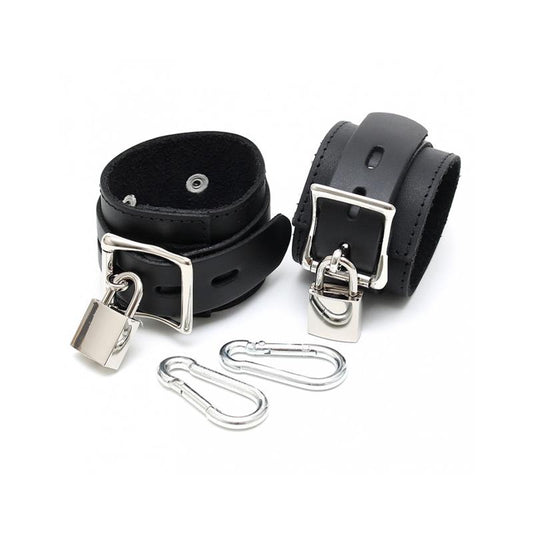 BONDAGE PLAY - ESPOSAS PIES CUERO AJUSTABLES CON CANDADO