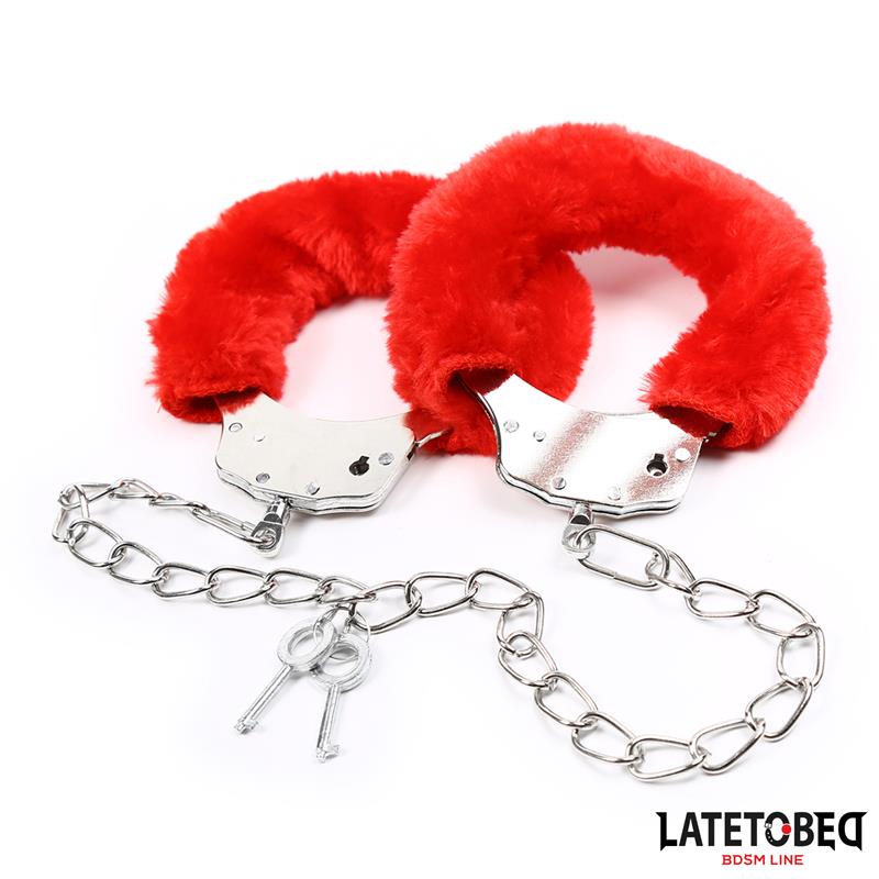LATETOBED BDSM LINE - ESPOSAS PIES PELUCHE TERCIOPELO ROJO