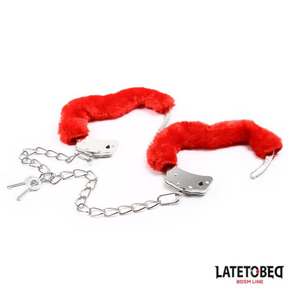 LATETOBED BDSM LINE - ESPOSAS PIES PELUCHE TERCIOPELO ROJO