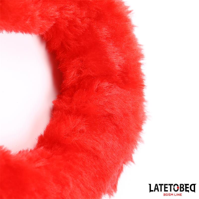 LATETOBED BDSM LINE - ESPOSAS PIES PELUCHE TERCIOPELO ROJO