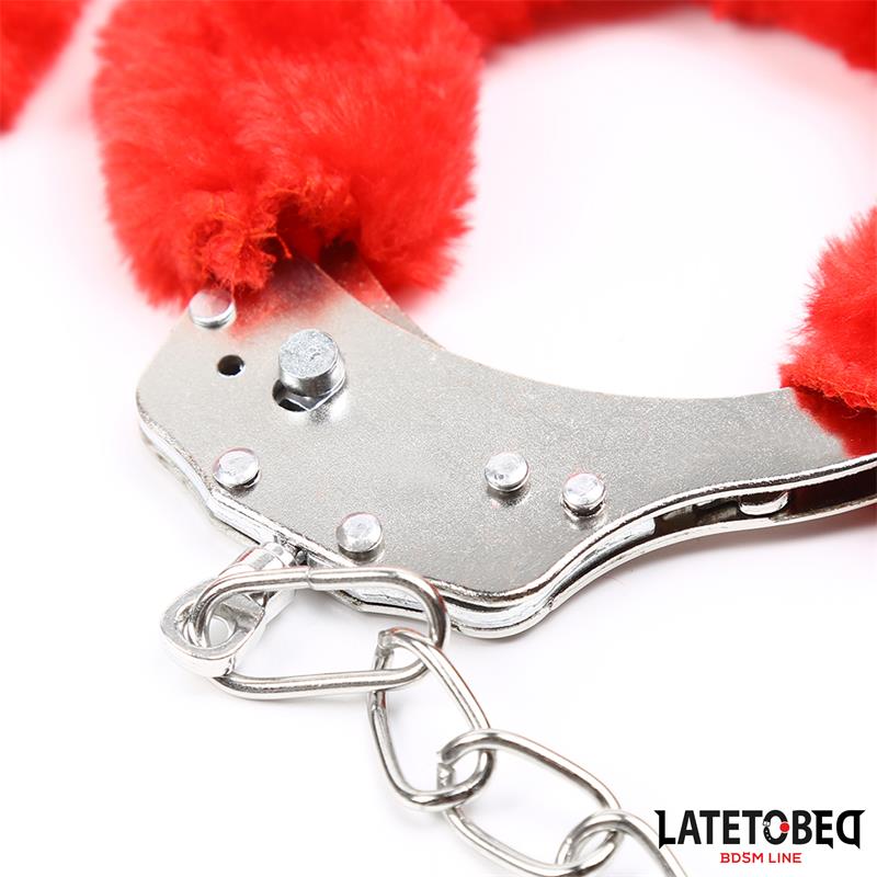 LATETOBED BDSM LINE - ESPOSAS PIES PELUCHE TERCIOPELO ROJO
