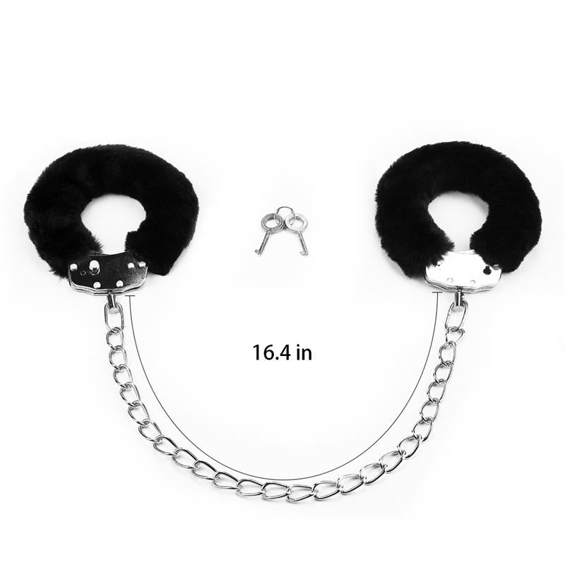 LOVETOY - ESPOSAS TOBILLOS CON PELO NEGRO