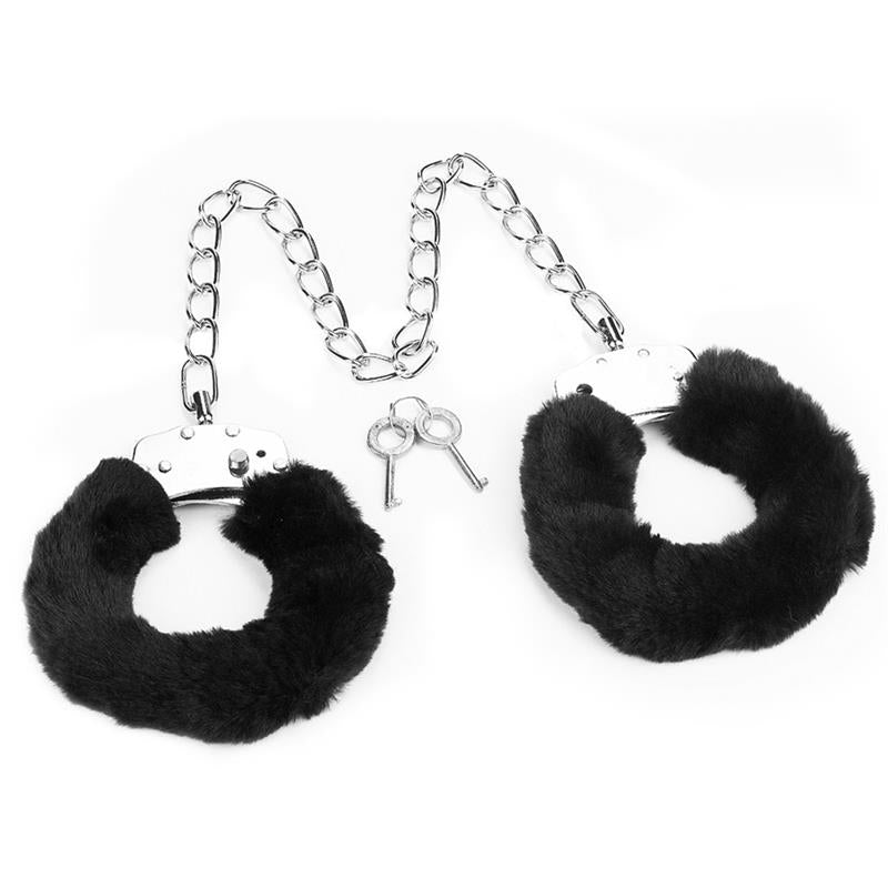 LOVETOY - ESPOSAS TOBILLOS CON PELO NEGRO