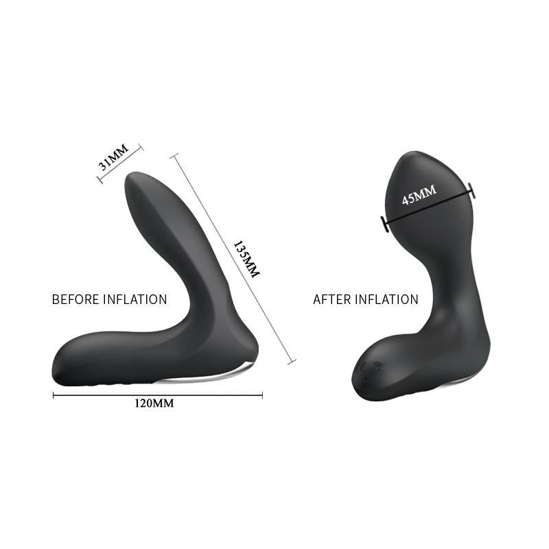 PRETTYLOVE - ESTIMLADOR ANAL INFLABLE LEONARD SILICONA USB NEGRO