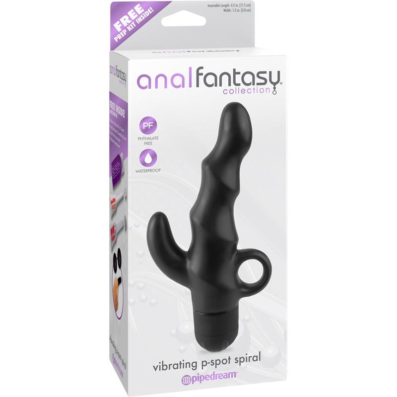ANAL FANTASY COLLECT. - ESTIMULADOR ANAL CON VIBRACIÓN VIBRATING P-SPOT SPIRAL NEGRO