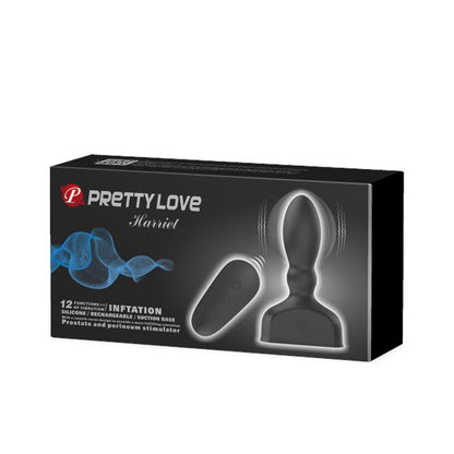 PRETTYLOVE - ESTIMULADOR ANAL HARRIET INFLABLE USB SILICONE NEGRO
