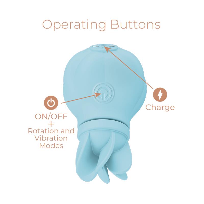 ADRIEN LASTIC - ESTIMULADOR CARESS VIBRACIÓN Y ROTACIÓN LIGHT BLUE