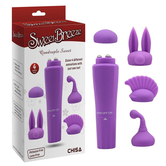 CHISA - ESTIMULADOR CON 4 CABEZALES SWEET PÚRPURA