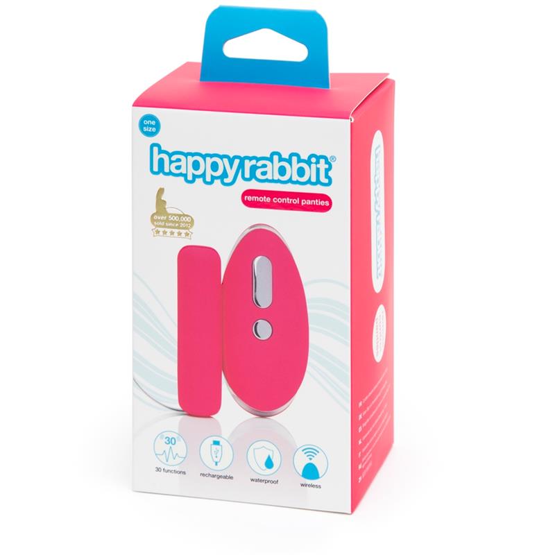 HAPPY RABBIT - ESTIMULADOR DE BRAGUITA CONTROL REMOTO USB ROSA