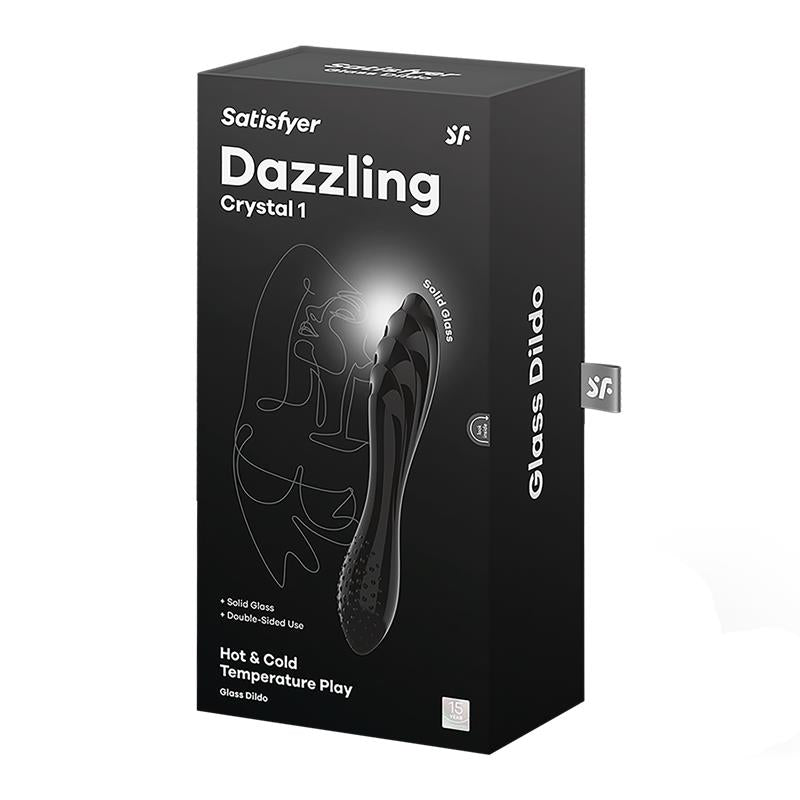 SATISFYER - ESTIMULADOR DE CRISTAL DAZZLING CRYSTAL 1 HOT AND COLD NEGRO