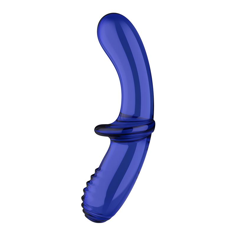 SATISFYER - ESTIMULADOR DE CRISTAL DOUBLE CRYSTAL HOT AND COLD AZUL