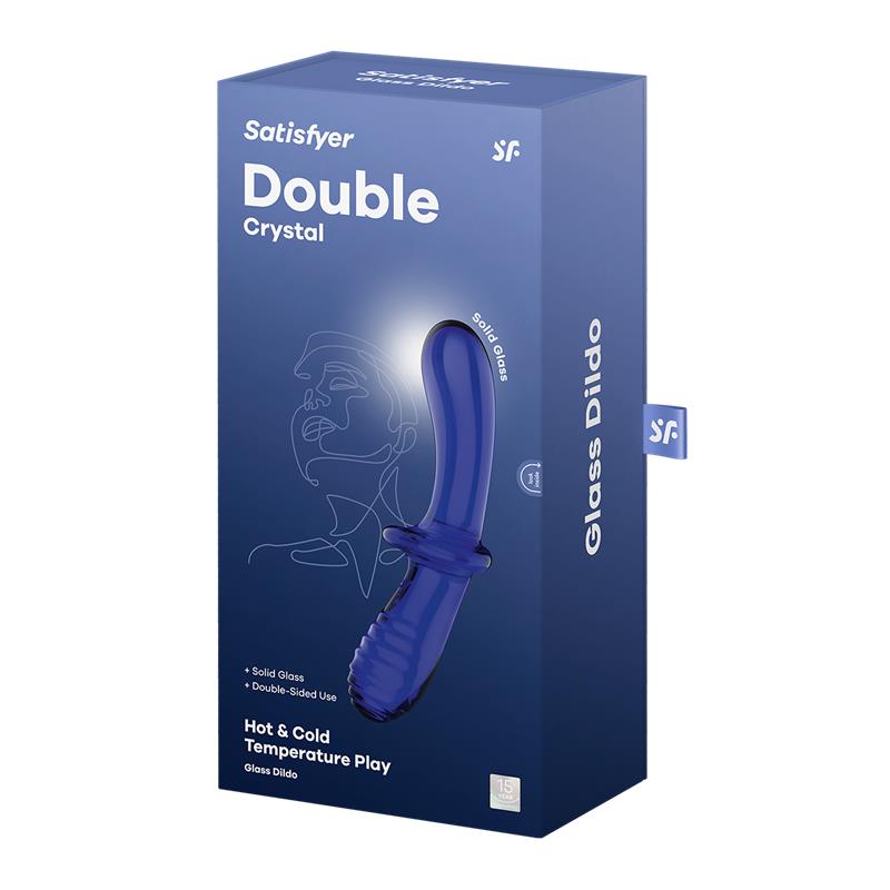SATISFYER - ESTIMULADOR DE CRISTAL DOUBLE CRYSTAL HOT AND COLD AZUL
