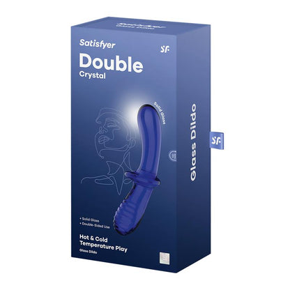 SATISFYER - ESTIMULADOR DE CRISTAL DOUBLE CRYSTAL HOT AND COLD AZUL