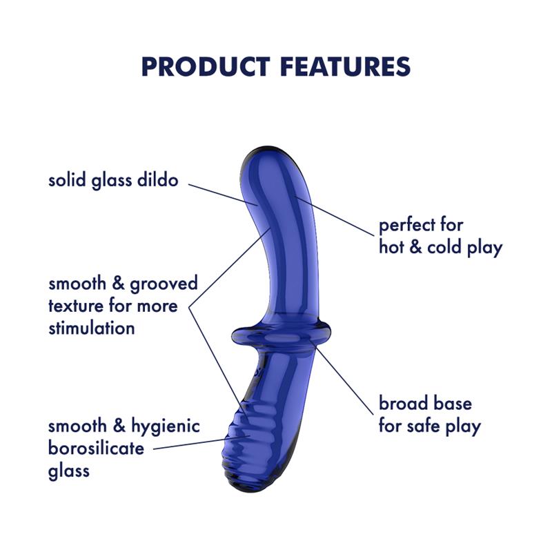 SATISFYER - ESTIMULADOR DE CRISTAL DOUBLE CRYSTAL HOT AND COLD AZUL