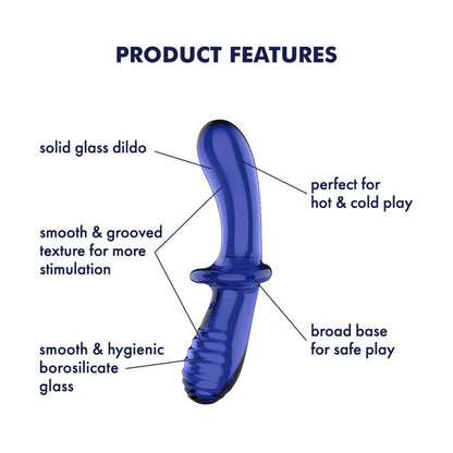 SATISFYER - ESTIMULADOR DE CRISTAL DOUBLE CRYSTAL HOT AND COLD AZUL