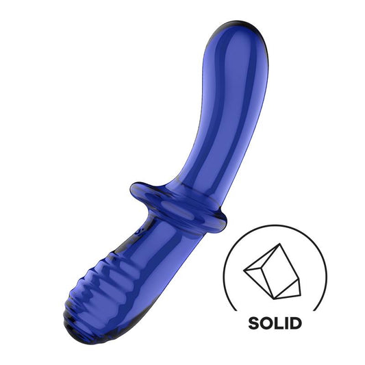SATISFYER - ESTIMULADOR DE CRISTAL DOUBLE CRYSTAL HOT AND COLD AZUL