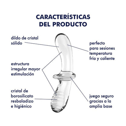 SATISFYER - ESTIMULADOR DE CRISTAL DOUBLE CRYSTAL HOT AND COLD TRANSPARENTE