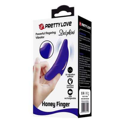 PRETTYLOVE - ESTIMULADOR DE DEDO CON VIBRACIÓN DELPHINI HONEY