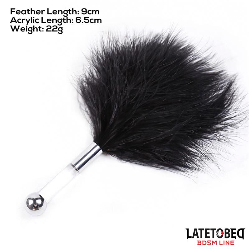 LATETOBED BDSM LINE - ESTIMULADOR DE PLUMAS CON MANGO DE METAL