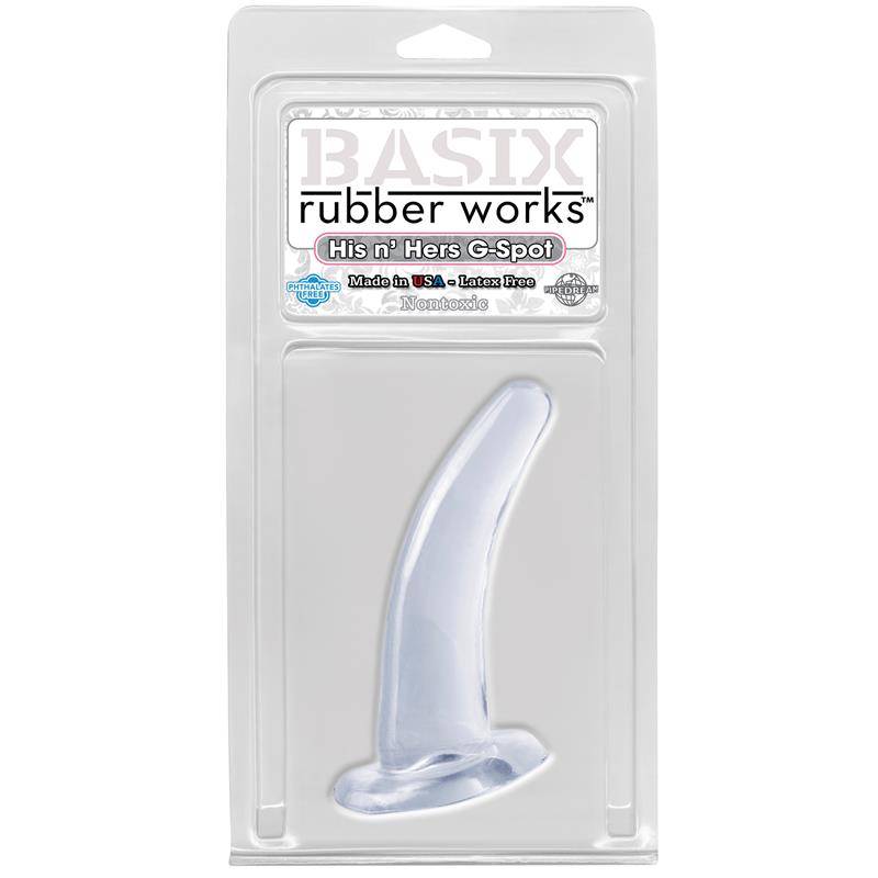 BASIX RUBBER WORKS - ESTIMULADOR HIS AND HERS PUNTO G TRANSPARENTE