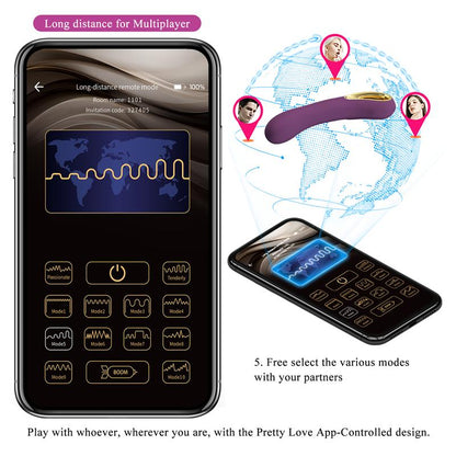 PRETTYLOVE - ETHAN VIBRADOR CON APP PÚRPURA