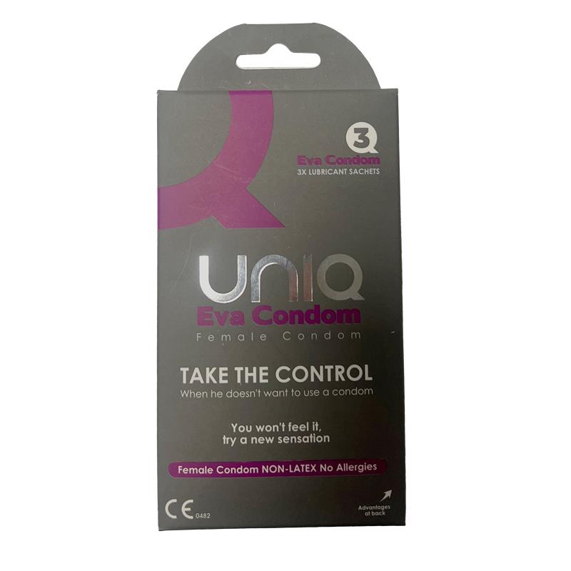 UNIQ - EVA FEMALE PRESERVATIVOS FEMENINOS SIN LÁTEX 3 UNIDADES