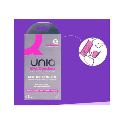 UNIQ - EVA FEMALE PRESERVATIVOS FEMENINOS SIN LÁTEX 3 UNIDADES