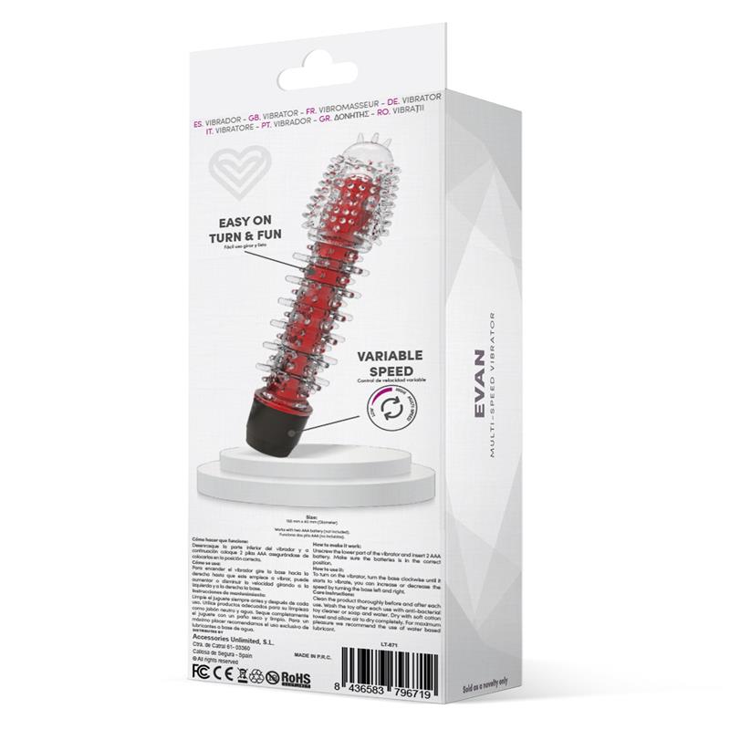 LATETOBED - EVAN VIBRADOR MULTI VELOCIDAD ROJO