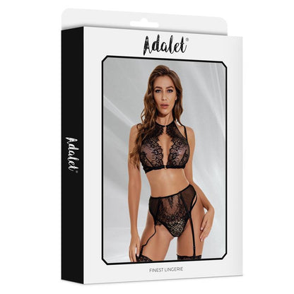 ADALET LINGERIE - EVELYN SET SUJETADOR, BRAGUITAS ABIERTAS Y LIGUERO